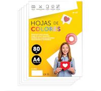 Fogli Colorati A4 80g per Stampanti e Attività Manuali, Blocco di Carta Colorata per Bambini, Pacchetto di Fogli Colorati per Biglietti m-office (100 fogli, Bianco)