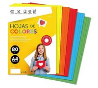 Fogli Colorati A4 80g per Stampanti e Lavoretti Manuali, Blocco di Carta Colorata Assortita per Bambini, Pacchetto di Fogli Colorati per Biglietti M-Office (500 h, assortimento forte)
