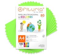 Fogli Colorati, Confezione da 100 Fogli A4 80gr - Carta Colorata per Lavoretti Creativi, Stampante, Scrapbooking, Fogli Colorati, Ideale per Origami, Papiroflexia, Ufficio e Scuola (Verde Fluo, 100h)