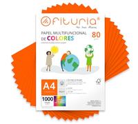 Fogli Colorati, Confezione da 1000 Fogli A4 80gr - Carta Colore per Lavoretti Creativi, Stampante, Scrapbooking - Carta Colorati - Ideale per Origami, Ufficio e Scuola (Arancione Fluo, 1000h)