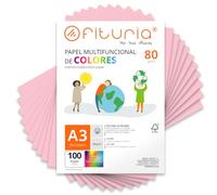 Fogli Colorati, Pacco 100 Fogli A3 80gr - Carta Colorata para Lavoretti, Stampante, Scrapbooking - Fogli Colorati - Ideale Origami, Papiroflessia, Ufficio y Scuola (Rosa Chiaro, 100h)