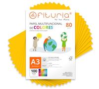 Fogli Colorati, Pacco 100 Fogli A3 80gr - Carta Colorata per Lavoretti, Stampante, Scrapbooking - Fogli Colorati - Ideale Origami, Papiroflessia, Ufficio e Scuola (Oro, 100h)