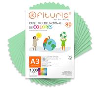 Fogli Colorati, Pacco 1000 Fogli A3 80gr - Carta Colore para Lavoretti, Stampante, Scrapbooking - Carta Colorati - Ideale Origami, Papiroflessia, Ufficio y Scuola (Verde Chiaro, 1000h)