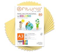 Fogli Colorati, Pacco 1000 Fogli A3 80gr - Carta para Lavoretti, Stampante, Scrapbooking - Carta Colorati - Ideale Origami, Papiroflessia, Ufficio y Scuola (Crema, 1000h)