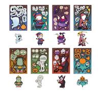 Fogli con facce adesive, Facce adesive per bambini 8 adesivi per personaggi | Divertenti adesivi per le espressioni facciali, di Halloween per bambini