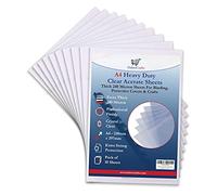 Fogli di acetato trasparente resistente, 240 micron, in plastica PVC extra spessa, copertura trasparente, per rilegatura, copertine, incisione, stencil e artigianato (A4-100 fogli)
