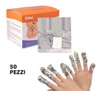 Fogli di alluminio con spugna per rimozione semipermanente smalto gel 50 nail wraps soak off remover