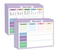 Fogli di apprendimento matematico per studenti per la revisione del valore | 28,2 x 20,68 cm Set di pratica di scrittura per lezioni giornaliere standard ed estese