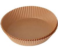 Fogli di Carta forno per friggitrice ad aria e forno cartaforno ad aria forno a microonde 50/100/200 Pad misura 20 x 4.5 cm base 16 cm (200) (200 pezzi, Marrone)