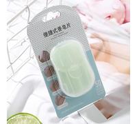 Fogli di carta sapone usa e getta portatili, compresse da viaggio per lavare le mani, mini fiocchi di sapone in scatola, 50 fogli (assenzio)