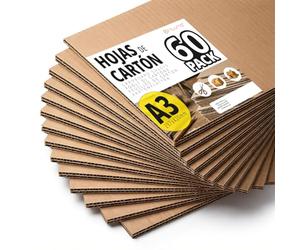 Fogli di Cartone Rigido, Cartoncino per Hobby Creativi e Progetti di Architettura, Imballaggio e Protezione Spedizioni, Spessore 1-2 mm, Formato A3 (297 x 420 mm), 60 Pezzi - Ofituria (A3, 60 pezzi)