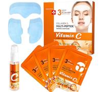 Fogli di Collagene Per il Viso Assorbenti, 35ml VC Spray Al Collagenes +3 Pezzi Cerotti Collagene Viso Assorbibili, Rassoda la Pelle e Migliora Il Rilassamento Cutaneo