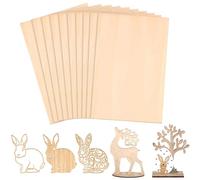 Fogli di compensato, 10 pezzi 300 x 200 x 1,5 mm fogli di legno di balsa, fogli sottili di tiglio, fogli di compensato per aereo fai da te, nave, lavorazione del legno, modello, arti e mestieri