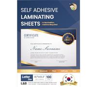 Fogli di laminazione senza calore, autosigillanti, 21 x 28 cm, confezione da 100, spessore 4 mm, trasparenti, senza macchina autoadesiva, proteggono documenti e foto [formato lettera] HA SHI