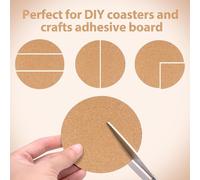 Fogli di Sughero Naturale 100 Pezzi Tondo 80mm Resistente al Calore Antiscivolo