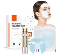 Fogli diCollagene per il Viso Assorbenti, 9 Pezzi Korean Collagen Firming Mask+30ml Gold Face Essence, Maschera Collagene Viso, Fili di Collagene Lifting Riassorbibili, Ridurre le Linee Sottili