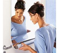 Fogli flessibili a specchio, adesivi da parete effetto specchio acrilico infrangibile specchio non vetro plastica parete specchio decorazione della stanza-argento 100 x 200 cm (colore: argento,