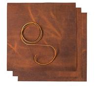 Fogli in Pelle per Lavoretti, Ritagli in Pelle di Bufalo Pieno Fiore, Gioielli, Portafogli, Artigianato e Lavorazione della Pelle, Include 3 Fogli 30,5x30,5cm + Cordoncino in Pelle 91cm