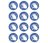 Fogli in PVC A4 con Pittogrammi Pretagliati di Alta Qualità - Adesivo HI-GRIP - Sicurezza Macchinari e Protezioni - Ø mm. 60 (Disinfezione della Superficie, da 12 etichette)