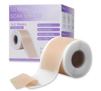 Fogli in silicone per cicatrici per taglio cesareo e chirurgia, rotolo da 3 m (4,1 x 203,2 cm), nastro per cicatrici riutilizzabile e ipoallergenico per sbiadire cicatrici da acne, ustioni, cheloidi