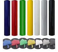 Fogli in vinile termoadesivo 3D a trasferimento termico, per trasferimento di calore in schiuma, per termoadesivi e magliette fai da te, 7 colori, dimensioni 30,5 x 25,4 cm