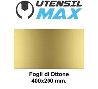 FOGLI-LAMIERE DI OTTONE MM. 400X200 - SPESSORI DA MM. 0,20 A 2,00