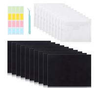 Fogli Magnetici in Gomma 0,5mm Sacchetti Trasparenti per Timbri Buste con Etichette Adesive Pinzette per Fai-da-Te Fustelle in Metallo Stencil Fustellature Timbri e Collezioni (10P)