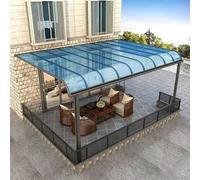 Fogli trasparenti per tetti, pannelli acrilici spessi 2 mm per verande e serre all'aperto, divisori - blu, 122 x 399 cm