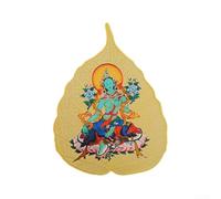 Foglia Bodhi in rame con Ksitigarbha e otto guardiani per la protezione spirituale e l'illuminazione (6Madre di verde)