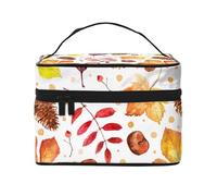 Foglia botanica autunnale, Borsa per il trucco Borsa per cosmetici Borsa da toilette da viaggio portatile Astuccio per matite Astuccio da toilette