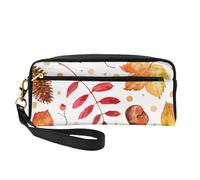 Foglia botanica autunnale, Borsa per il trucco Borsa per cosmetici Borsa da viaggio portatile da toilette Astuccio in pelle per donne e ragazze