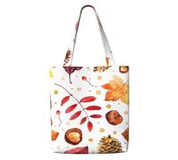 Foglia botanica autunnale,Borse della spesa riutilizzabili, borse per la spesa, borsa a tracolla in tela di grande capacità