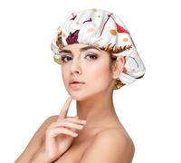 Foglia botanica autunnale,Cuffia da notte in raso per adulti - Cuffia da notte elastica per donna, copricapelli per la notte