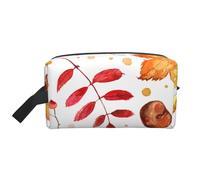 Foglia botanica autunnale, organizer per cosmetici di grande capacità, borsa da viaggio per il trucco da donna