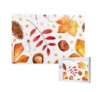 Foglia botanica autunnale,Puzzle in legno da 1000 pezzi per famiglie, puzzle per adulti e adolescenti