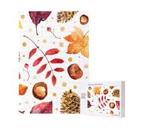 Foglia botanica autunnale,Puzzle in legno da 300 pezzi per adulti e adolescenti