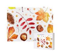Foglia botanica autunnale,Puzzle in legno da 500 pezzi, gioco di famiglia, puzzle per adulti e adolescenti, decorazioni per la casa