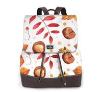 Foglia botanica autunnale,Zaino da donna, impermeabile, leggero, in pelle PU, alla moda, da viaggio