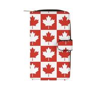 Foglia d'acero Canada CA Flag carino portafogli lunghi grande capacità portafoglio fibbia borsa blocco frizione borsa per banconote contanti moneta carta chiave borsa, Stile:, 19.7x11x3.5cm, Per tutte