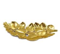 Foglia Decorazione Casa Oggettistica in Resina Colore Oro 33 cm