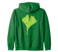 Foglia di Gingko (Verde Vintage) Gingko Felpa con Cappuccio