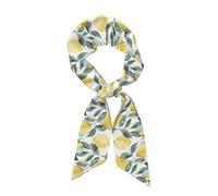 Foglia di limone gialla, verde, 4 sciarpe da donna in raso alla moda, sciarpa lunga e stretta setosa per capelli, cravatta, fascia per capelli, manico della borsa, accessorio per borsetta