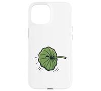 Foglia di loto divertente maschera fumetto pianta di loto Custodia per iPhone 15