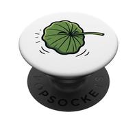 Foglia di loto divertente maschera fumetto pianta di loto PopSockets PopGrip Adesivo
