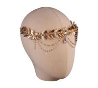Foglia d'oro della strega della ragazza della fascia di cristallo fatta a mano per la festa di Halloween in maschera