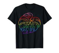 Foglia Monstera Deliciosa Arcobaleno Pianta Monstera LGBTQ Orgoglio Maglietta