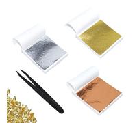 Foglia Oro, 300 Fogli Foglia Oro Imitazione Foglia d'oro Lamina d'oro Foglia Oro Rosa Foglia Argento per Doratura DIY Artigianato Pittura Decorazione D'interni (9 * 9cm)