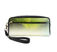Foglia Verde Che Riflette Nell'acqua Del Fiume, Borsa per il trucco Borsa per cosmetici Borsa da viaggio portatile da toilette Astuccio in pelle per donne e ragazze
