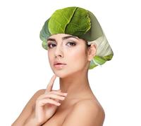 Foglia verde che si riflette nell'acqua del fiume,Cuffia da notte in raso per adulti - Cuffia da notte elastica per donna, copricapelli per la notte