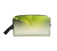 Foglia verde che si riflette nell'acqua del fiume, organizer per cosmetici di grande capacità, borsa da viaggio per il trucco da donna